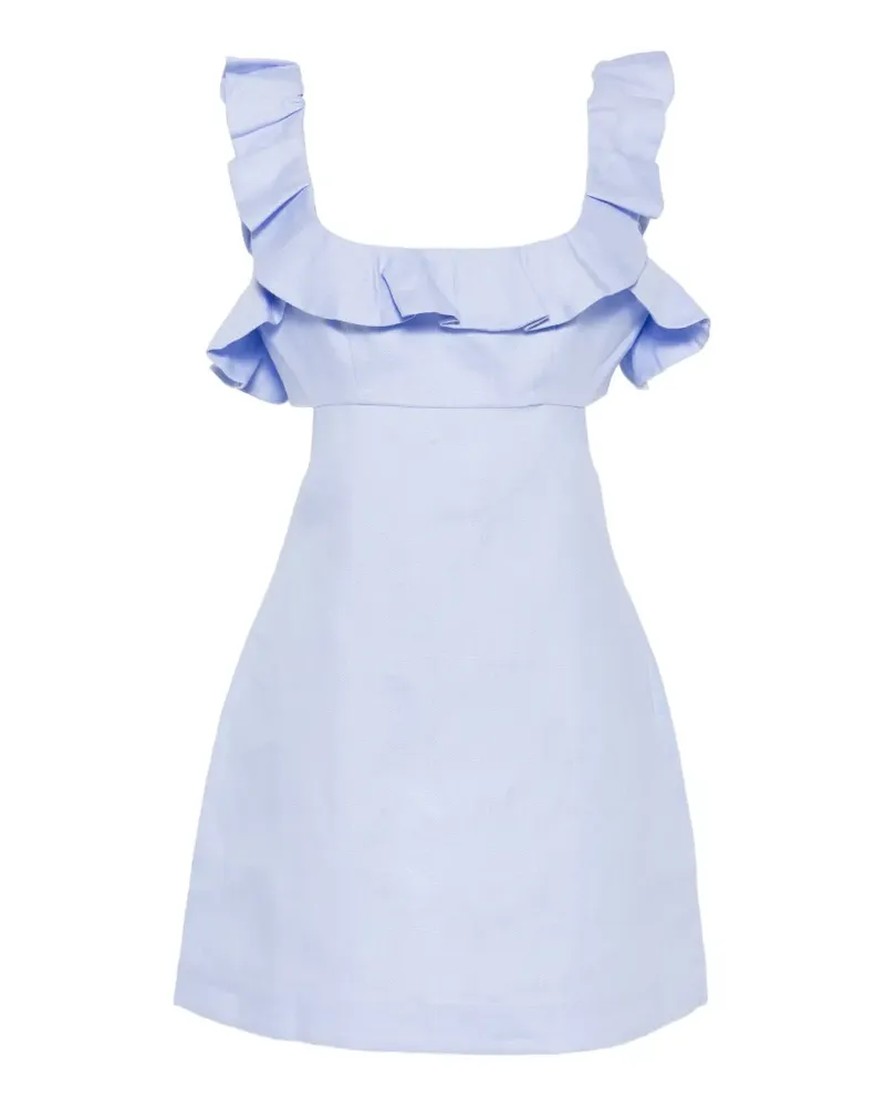 Zimmermann Kleid mit Volant - Blau Blau