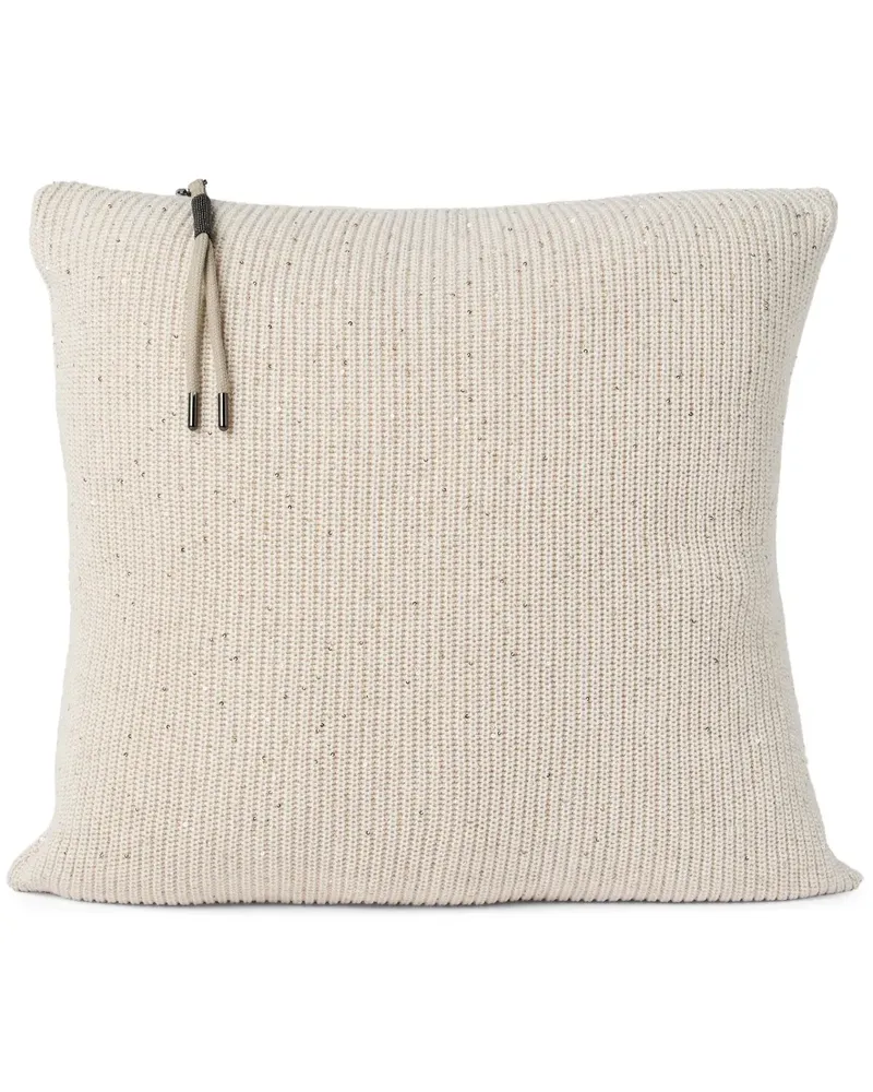 Brunello Cucinelli Gestricktes Kissen - Nude Nude