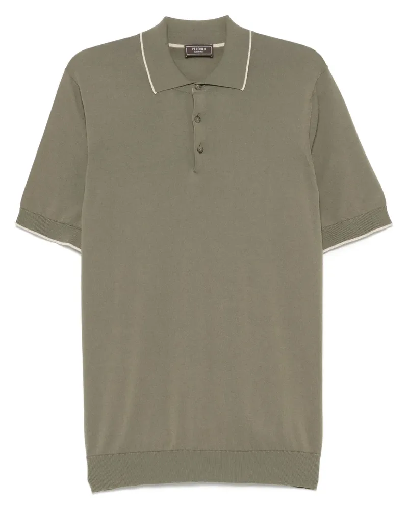Peserico Fein gestricktes Poloshirt - Grün Grün