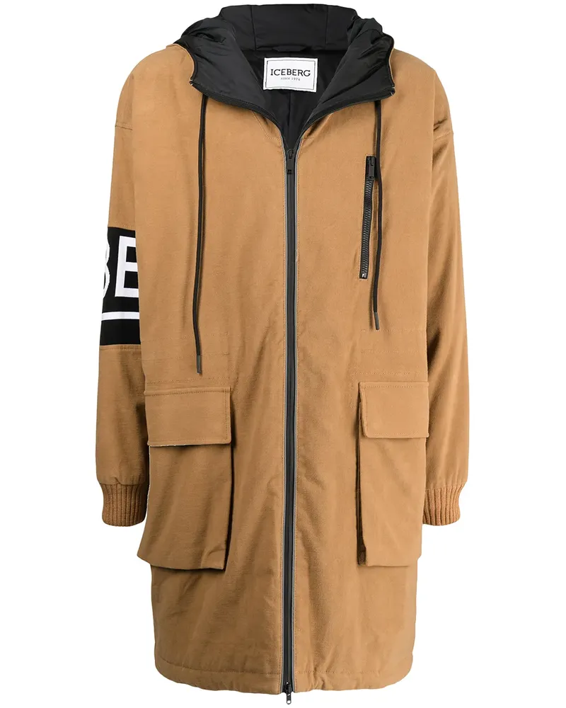 Iceberg Parka mit Logo-Print - Braun Braun