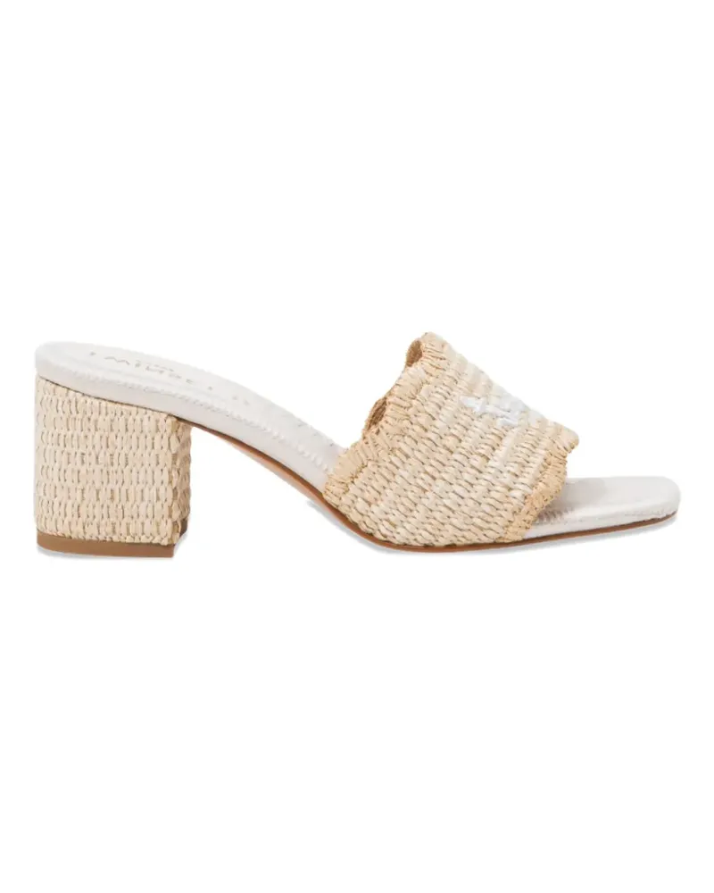 Twin-Set logo-embroidered mules - Nude Nude