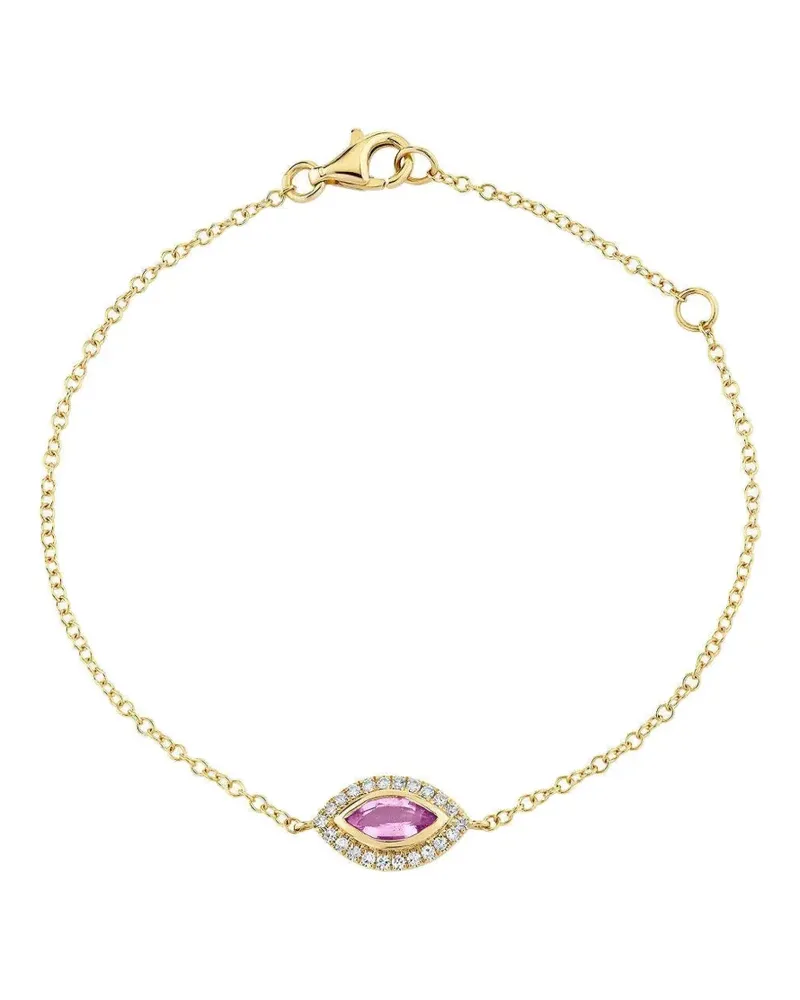 SHAY Evil Eye Armband mit pinkem Saphir und Diamant - Gold Gold