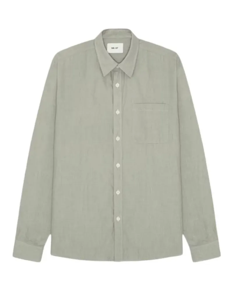 NN 07 Deon chest-pocket long-sleeve shirt - Grün Grün