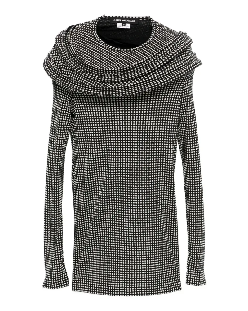 Junya Watanabe ruffled polka dot top - Schwarz Schwarz