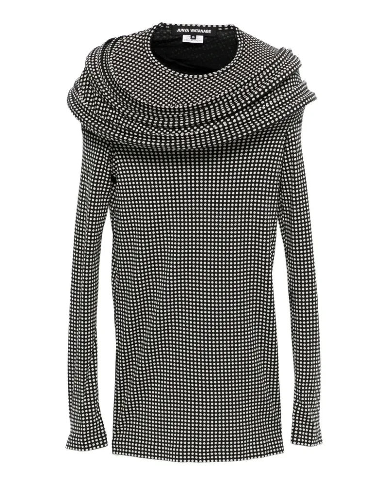 Junya Watanabe ruffled polka dot top - Schwarz Schwarz