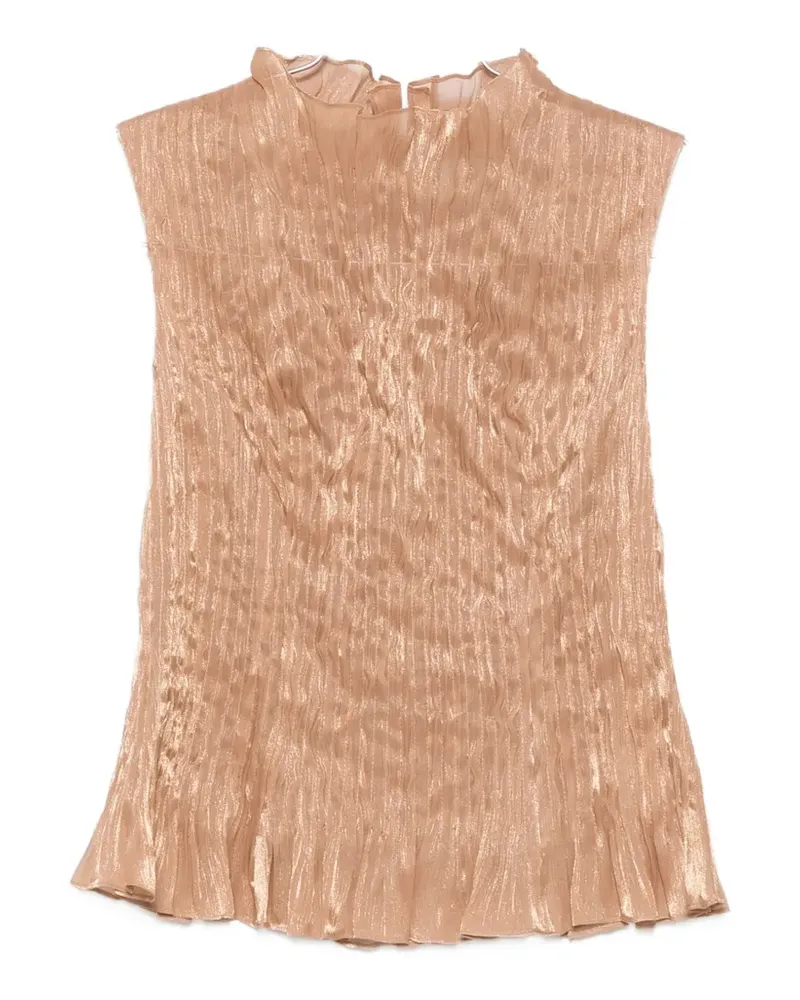 Aje. Chloe crinkled sleeveless top - Nude Nude