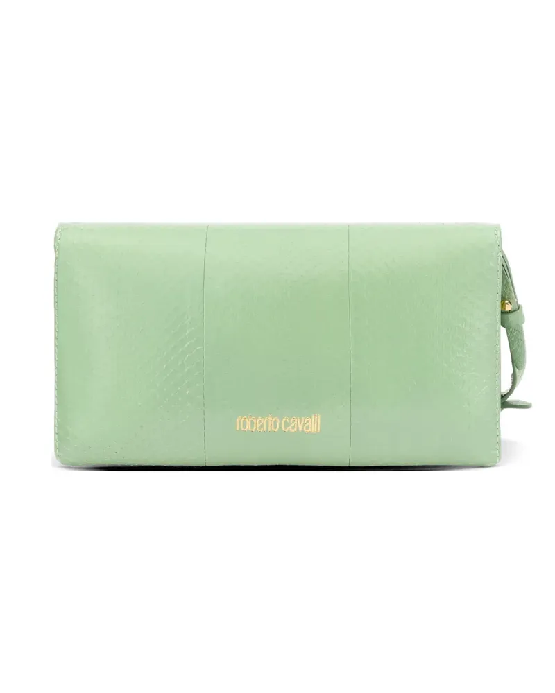 Roberto Cavalli Clutch mit Schlangen-Effekt - Grün Grün