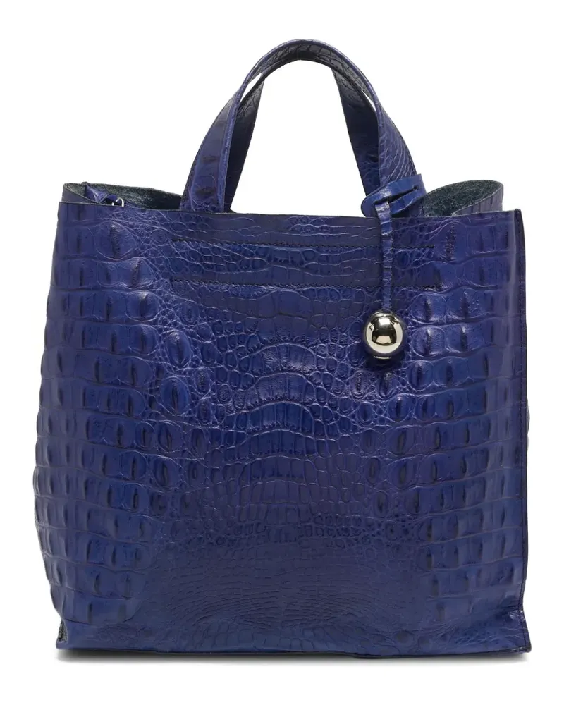 Furla Divide It Tote Bag mit Kroko-Prägung - Blau Blau