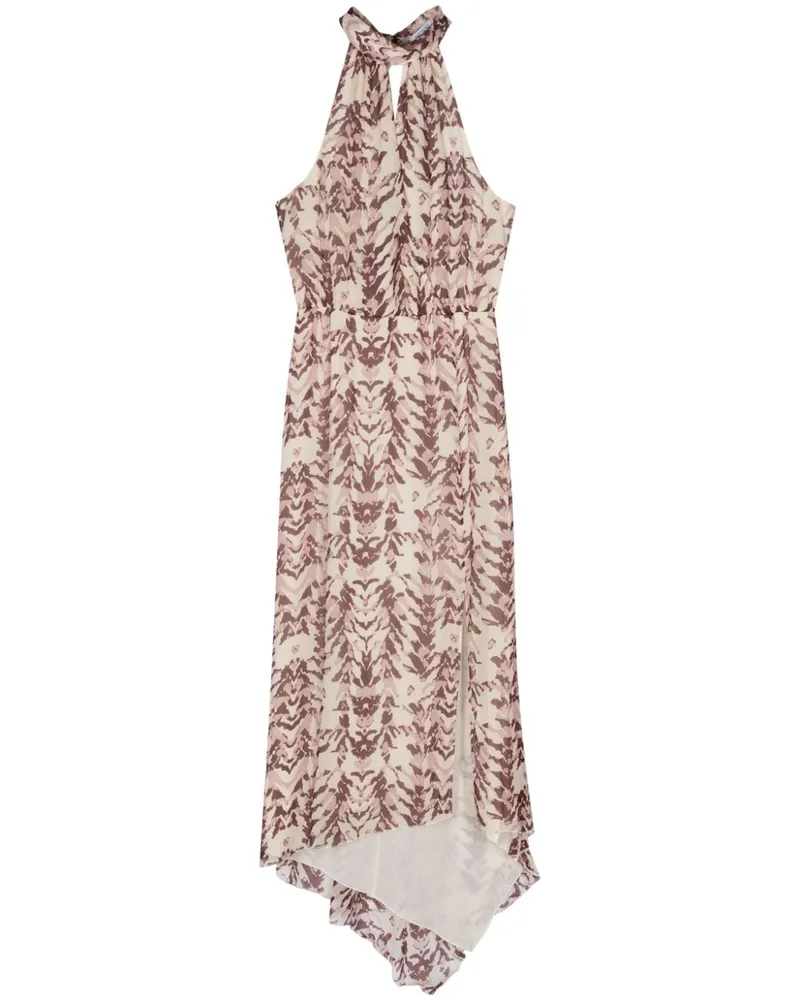 Patrizia Pepe Asymmetrisches Kleid mit Print - Nude Nude