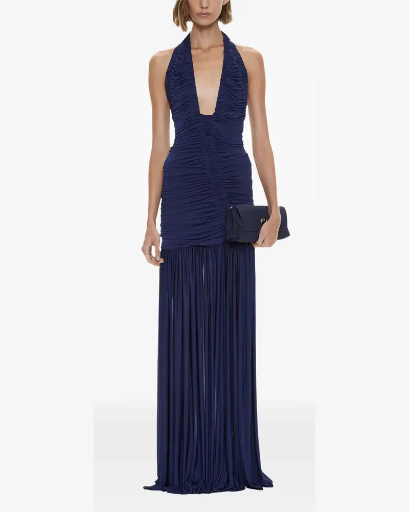 Christopher Esber Gerafftes Orion Neckholder-Maxikleid - Blau Blau