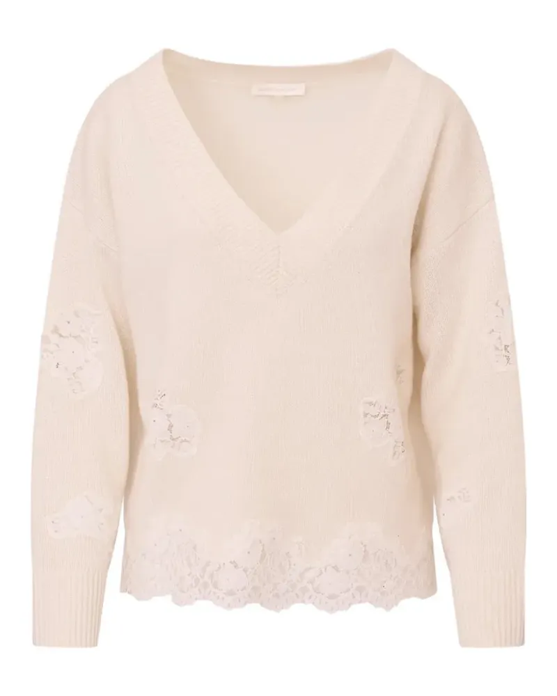 LoveShackFancy Ardena Pullover mit Spitzenbesatz - Nude Nude