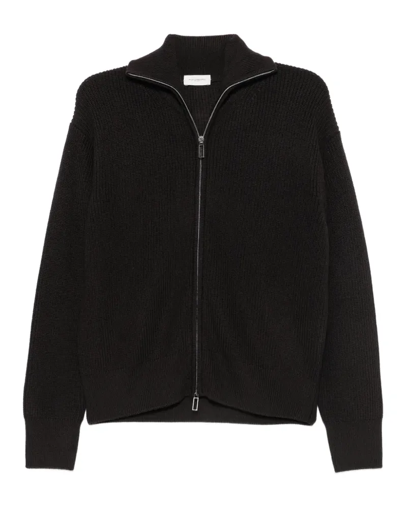 Paolo Pecora Milano Gerippter Cardigan mit Reißverschluss - Braun Braun