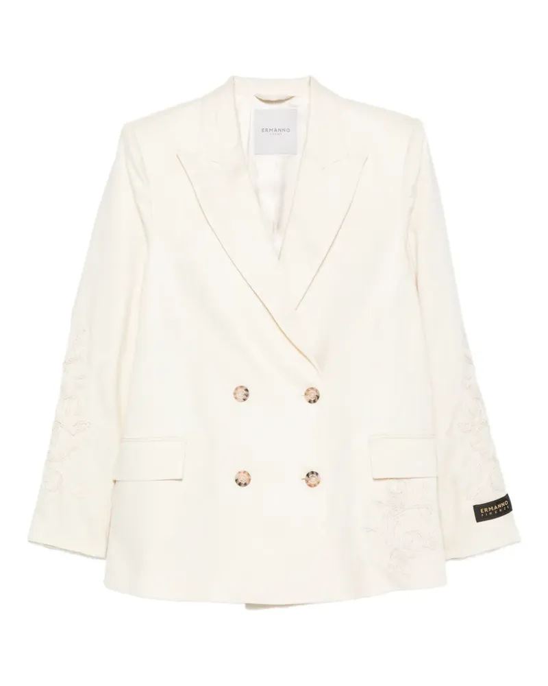 Ermanno Scervino double-breasted embroidered blazer - Nude Nude