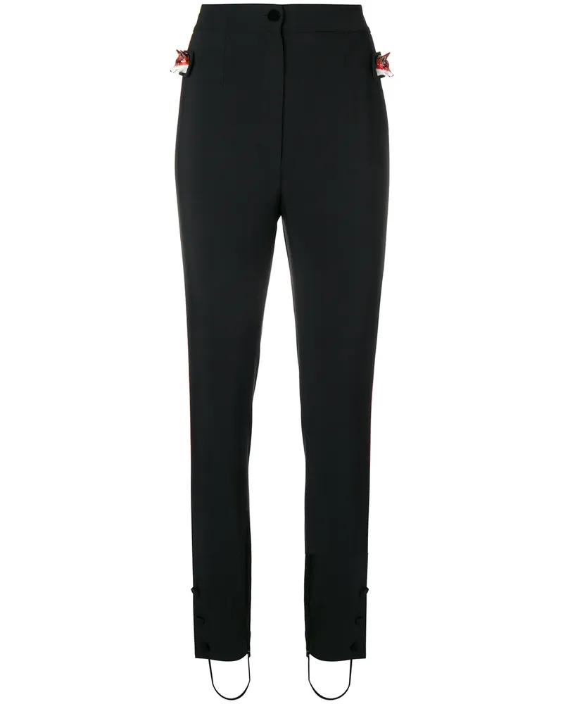 Dolce & Gabbana Smoking-Hose mit Fuchsapplikation - Schwarz Schwarz