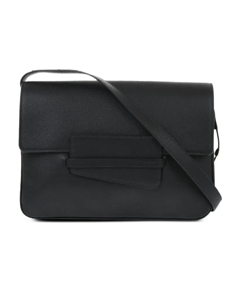 IL BISONTE hammered leather bag - Schwarz Schwarz