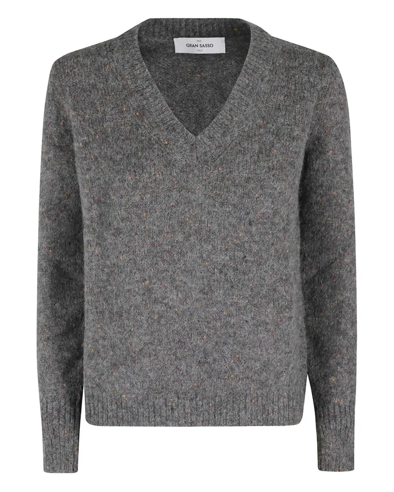 Gran Sasso V-neck sweater - Grau Grau