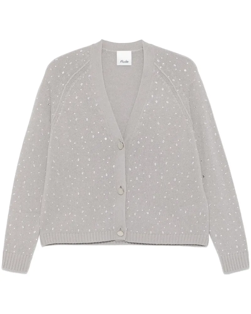 ALLUDE Cardigan mit Kristallen - Grau Grau