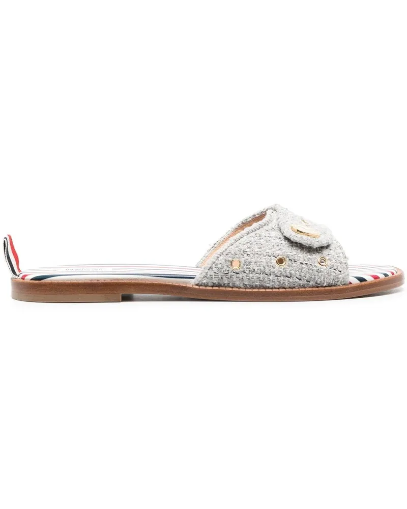 Thom Browne Flache Tweed-Sandalen - Grau Grau