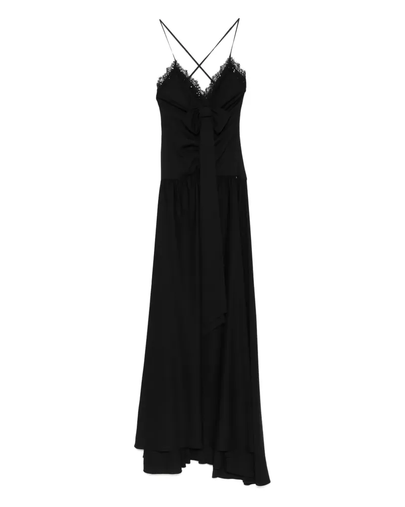 NISSA Asymmetrisches Festliches Kleid mit Spitzenbesatz - Schwarz Schwarz