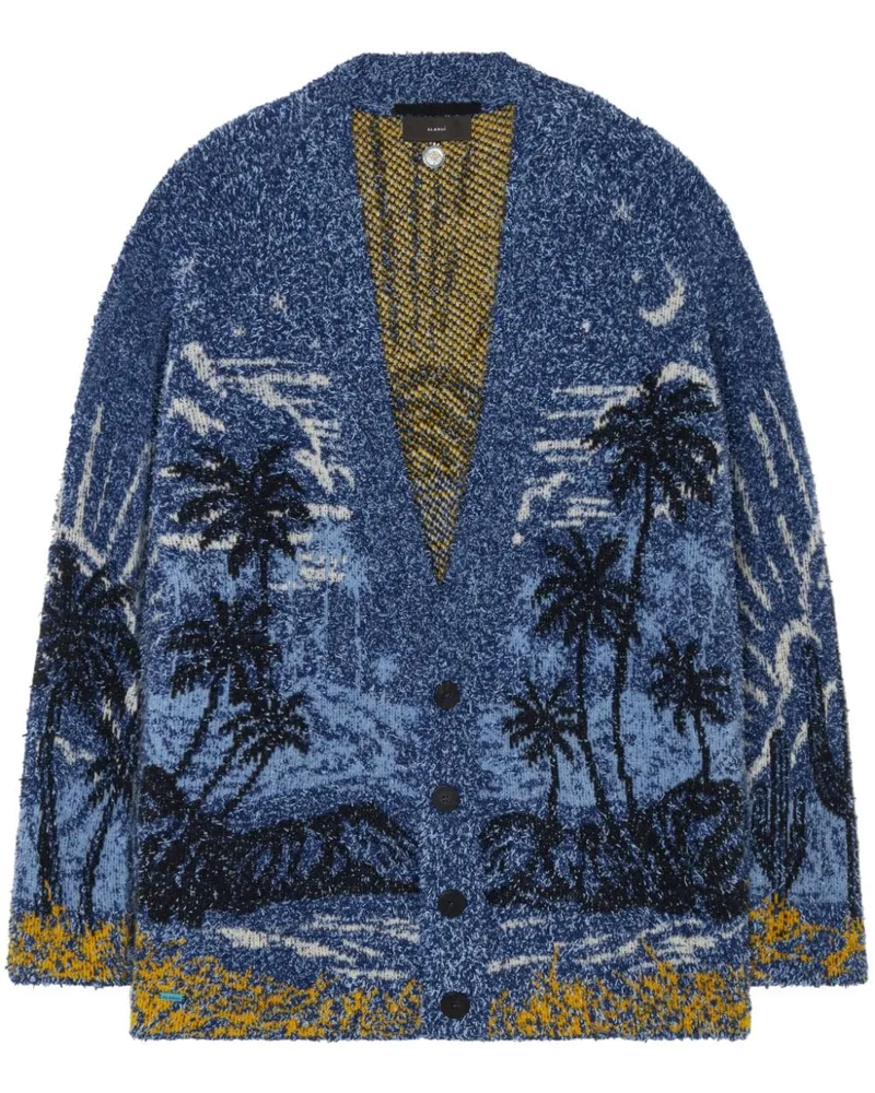 Alanui Cardigan mit Strand-Print Blau