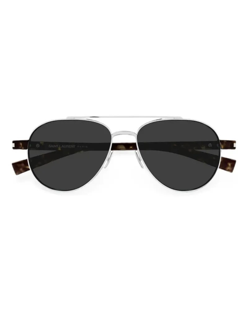 Saint Laurent Pilotenbrille mit Doppelsteg - Silber Silber