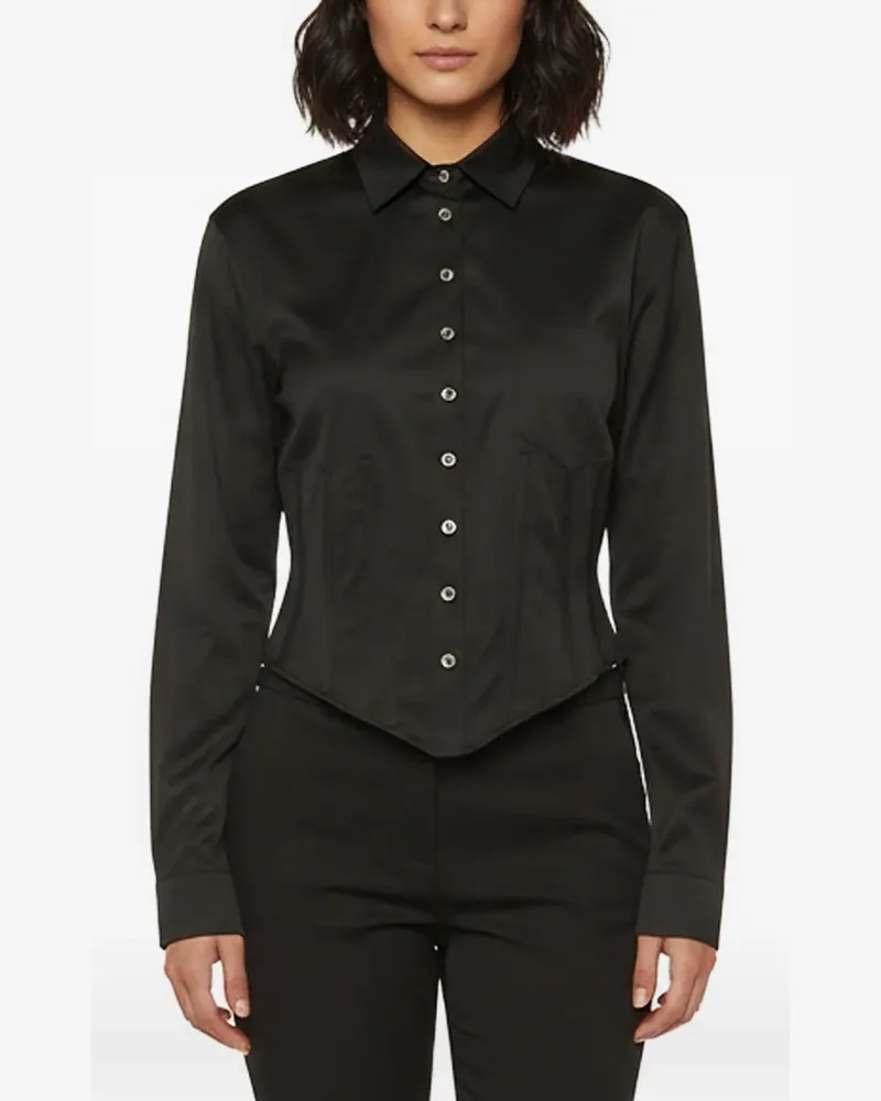 Magda Butrym 2025 Corset style-button shirt - Schwarz Schwarz