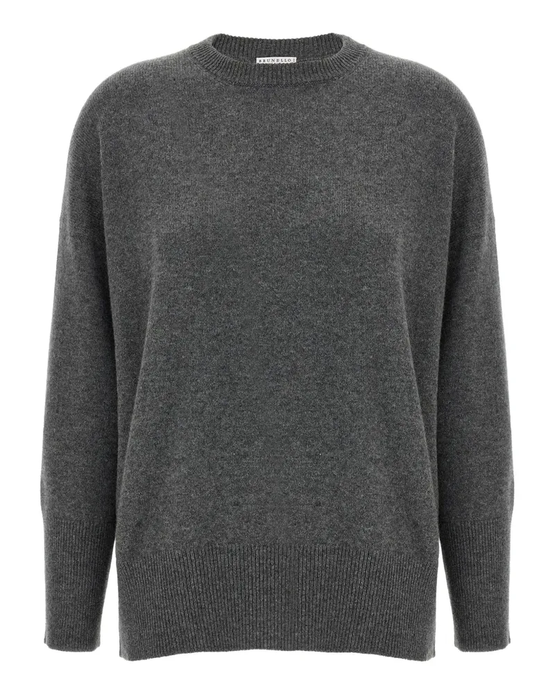 Brunello Cucinelli Monile Kaschmirpullover mit rundem Ausschnitt - Grau Grau