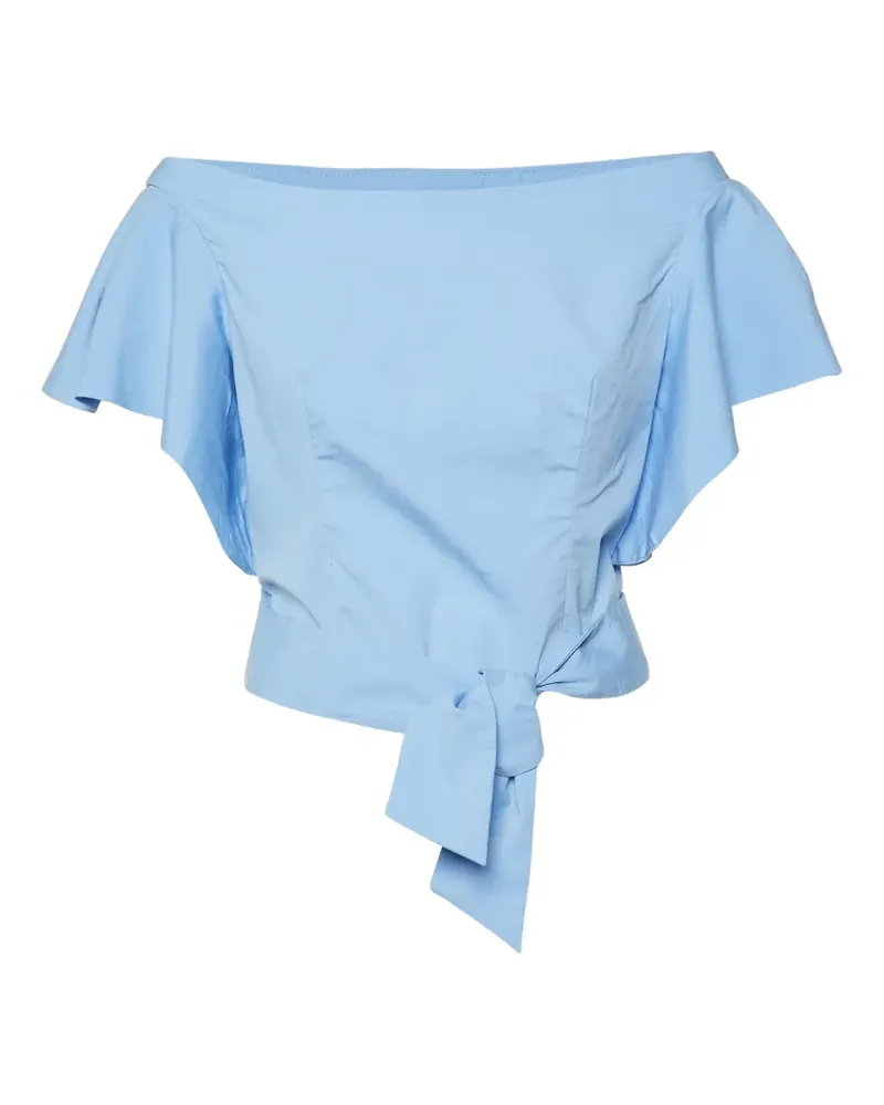 Milly off-shoulder tie-waist top - Blau Blau