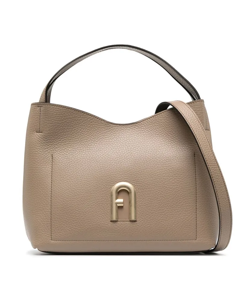 Furla Handtasche mit Logo-Schild - Nude Nude