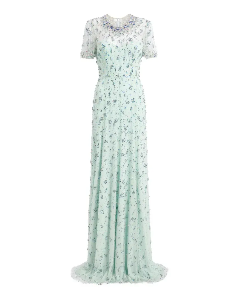 Jenny Packham Maxikleid mit Perlen - Blau Blau