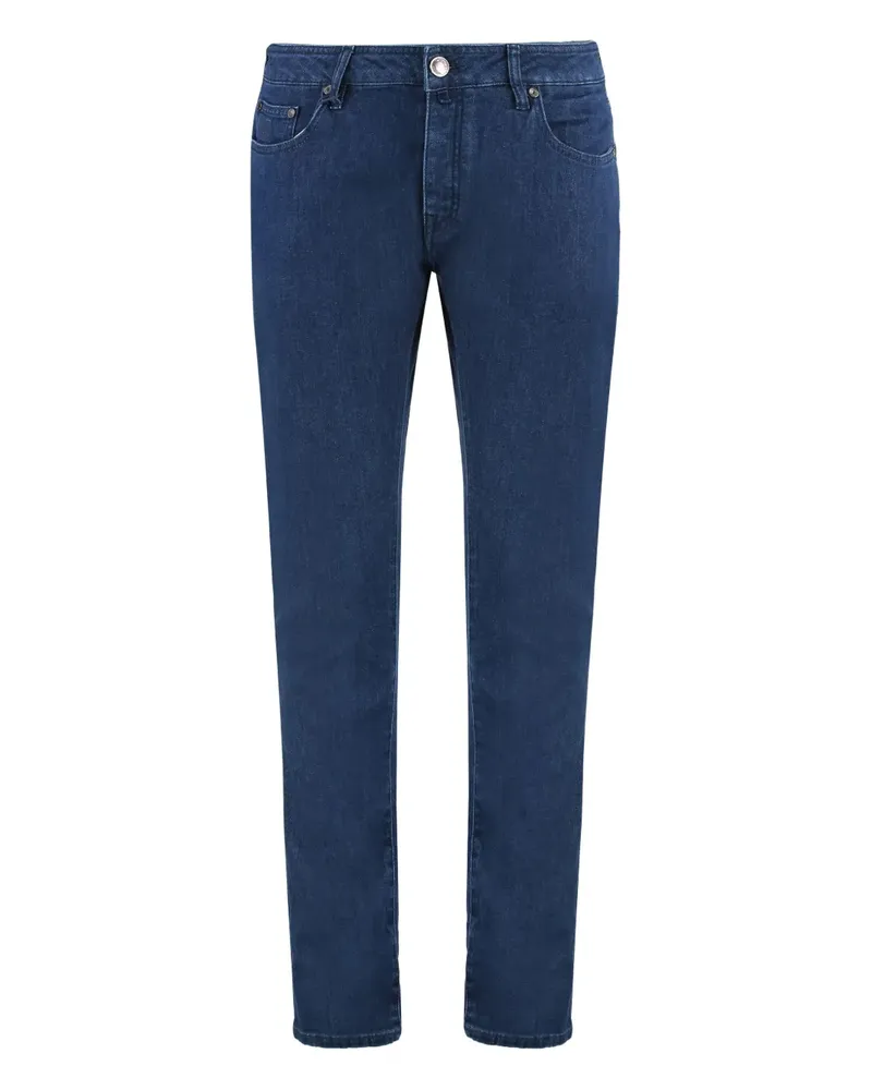 MOORER Five-Pocket-Jeans - Blau Blau