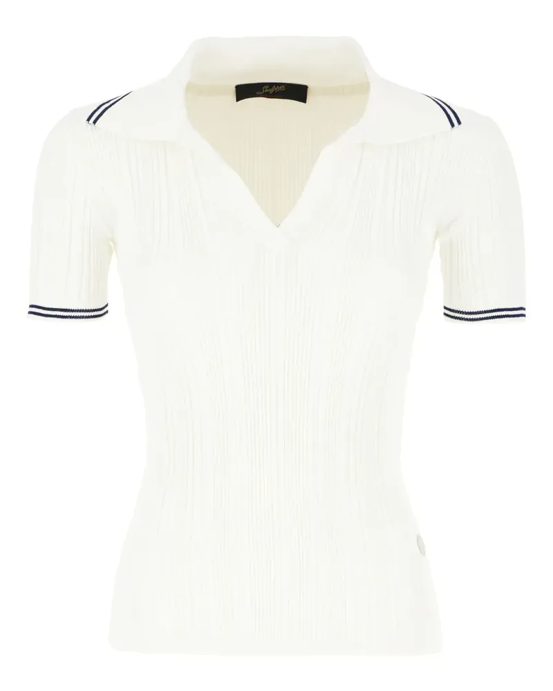 Seafarer Poloshirt mit geripptem Kragen - Weiß Weiß
