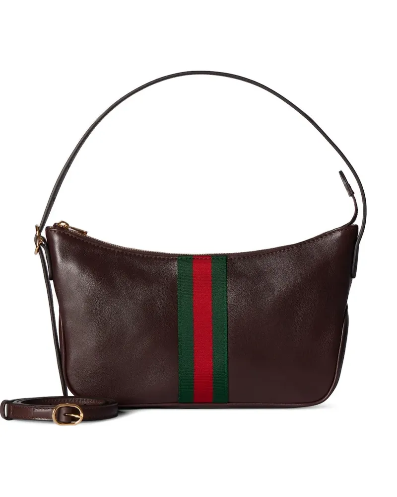 Gucci Small Lunetta striped crossbody bag - Braun Braun