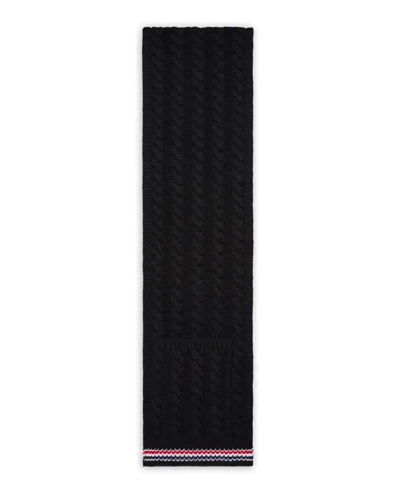 Thom Browne Schal mit RWB-Streifen - Schwarz Schwarz