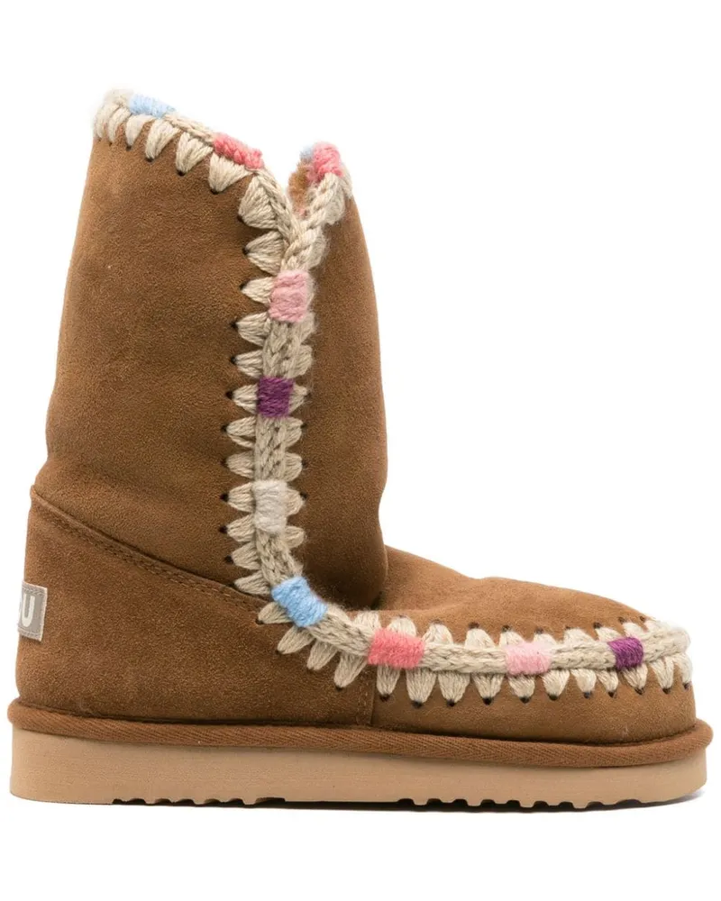 Mou Stiefeletten mit Stickerei - Braun Braun