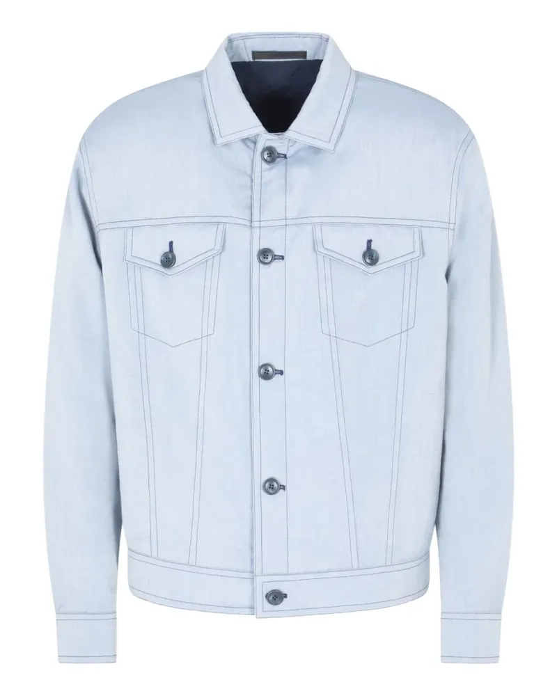 Giorgio Armani silk bomber jacket - Blau Blau