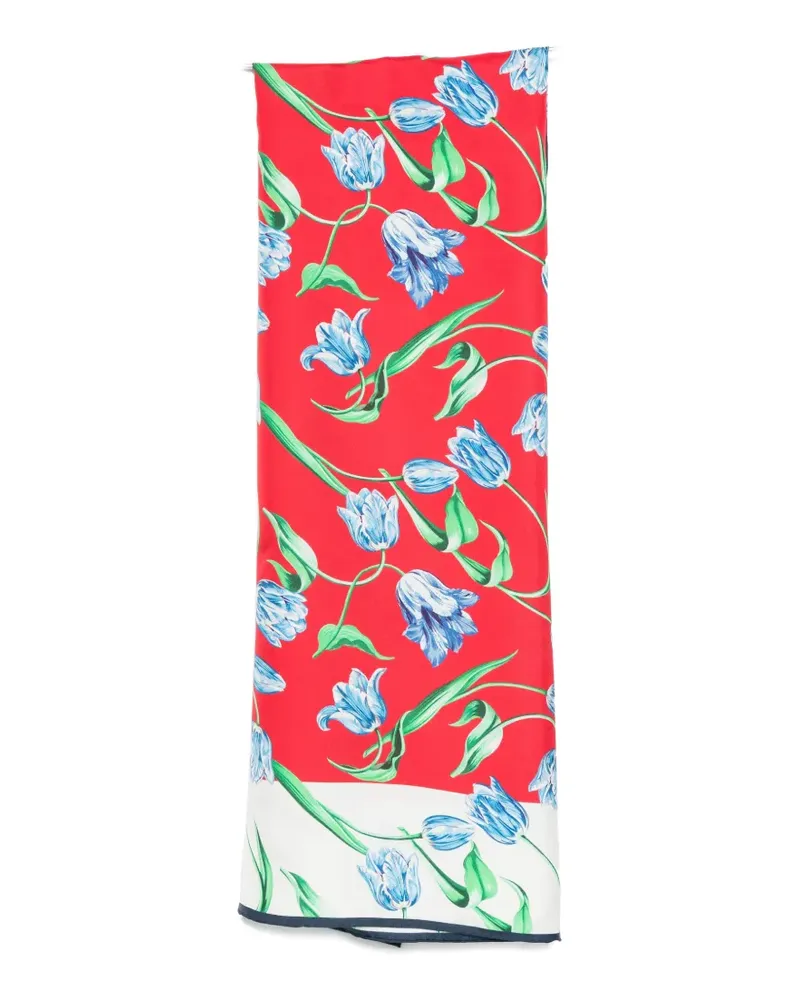 Kenzo floral-print silk scarf - Rot Rot