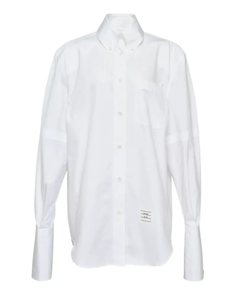 Thom Browne button-down armbands shirt dress - Weiß Weiß