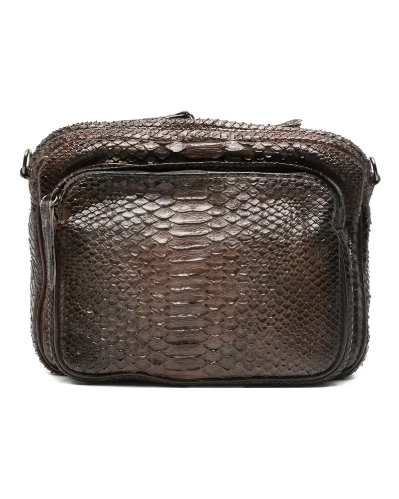 Reptile's House Rum python-embossed cross body bag - Braun Braun