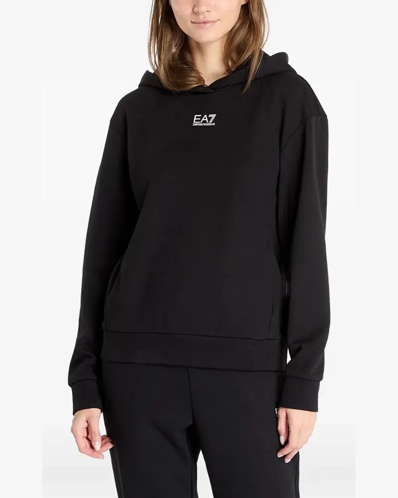 EA7 logo-print hoodie - Schwarz Schwarz