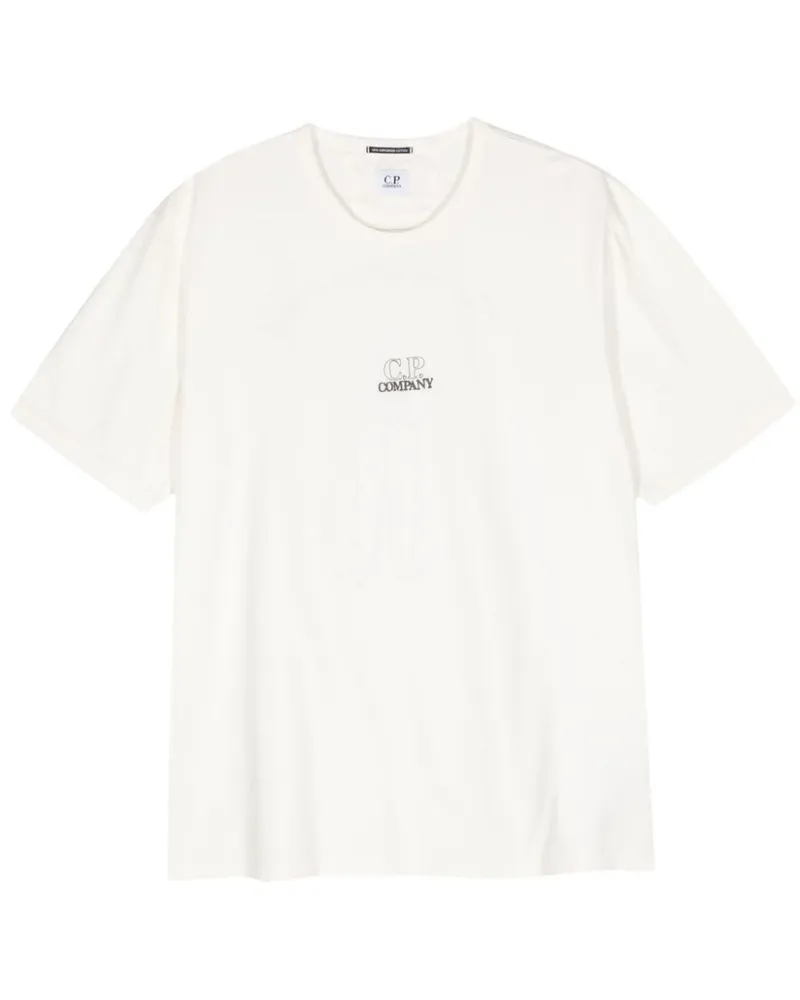 C.P. Company T-Shirt mit Logo-Stickerei - Weiß Weiß