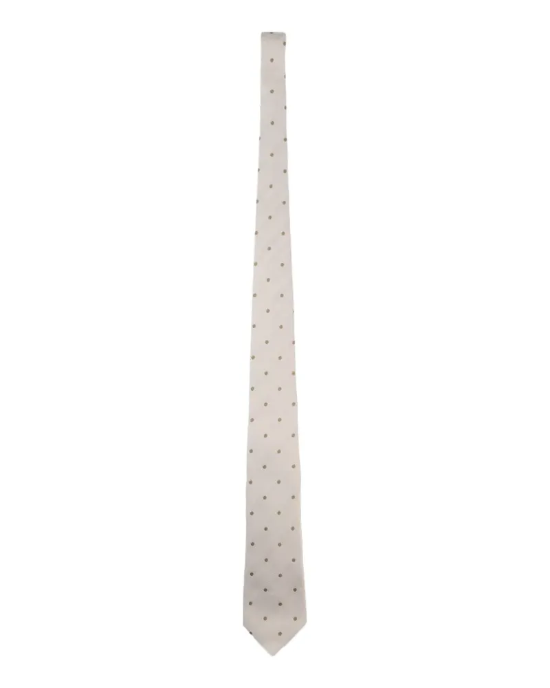 HUGO BOSS Krawatte mit Polka Dots - Weiß Weiß
