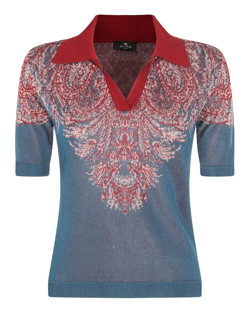 Etro Poloshirt mit Paisley-Print - Blau Blau