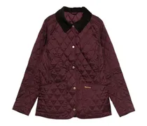 Gesteppte Jacke mit Cordkragen - Rot