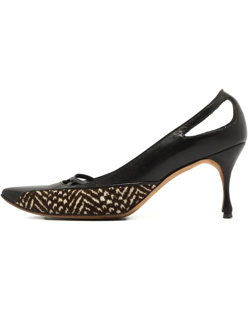 Manolo Blahnik Pumps aus Leder 70mm - Schwarz Schwarz