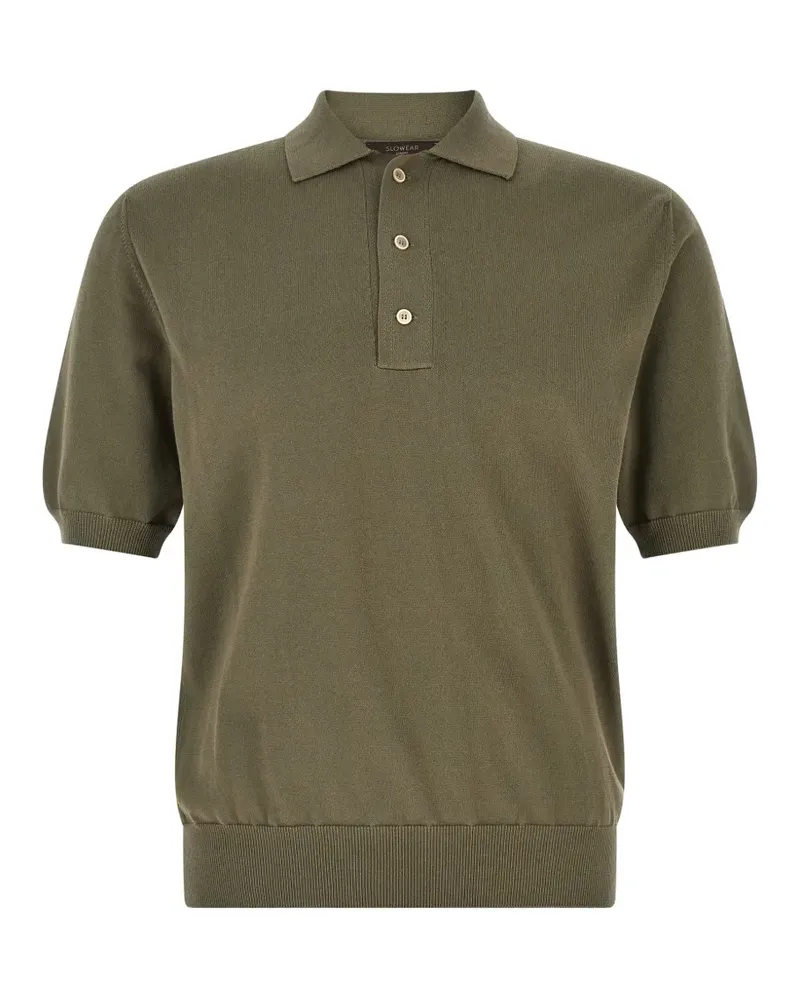 Zanone Gestricktes Poloshirt - Grün Grün