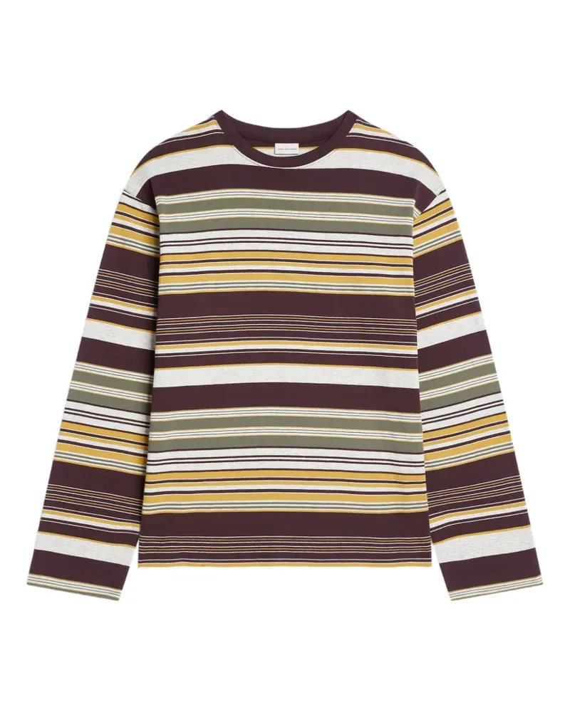 Dries van Noten T-Shirt aus gestreifter Baumwolle - Rot Rot