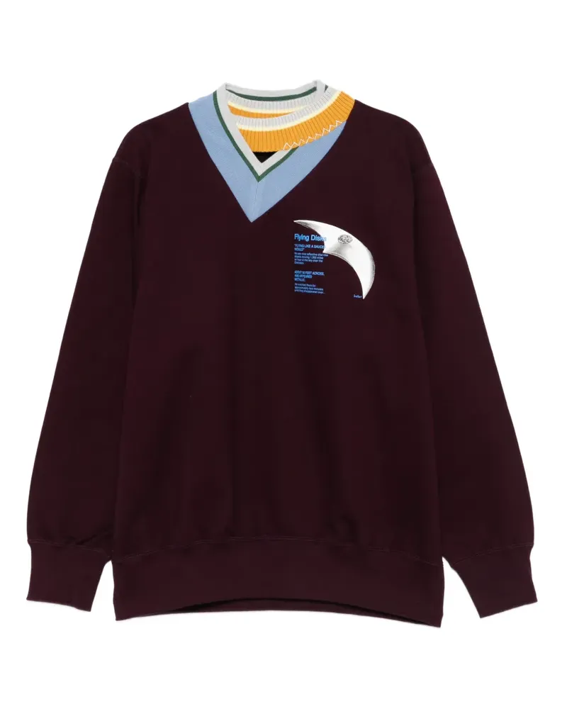 kolor Stehkragen-Pullover mit Print - Rot Rot