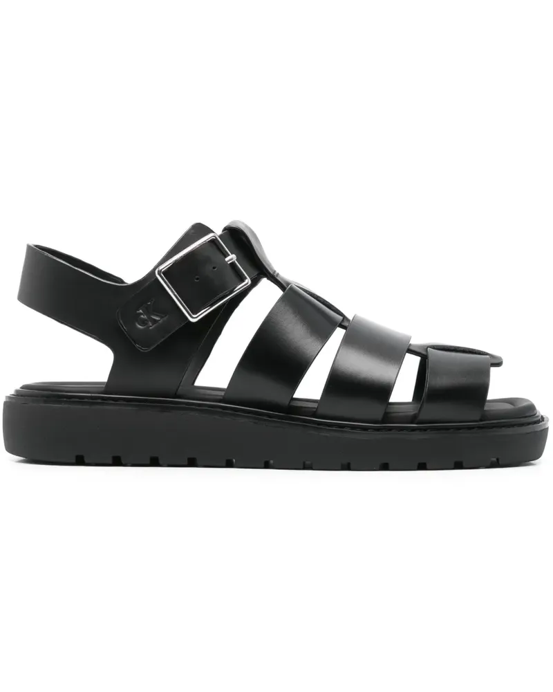 Calvin Klein Sandalen aus Leder - Schwarz Schwarz