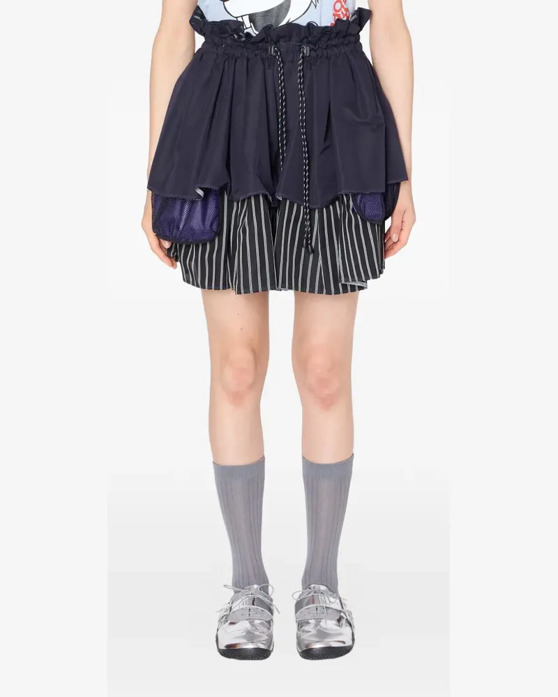 kolor drawstring layered midi skirt - Blau Blau